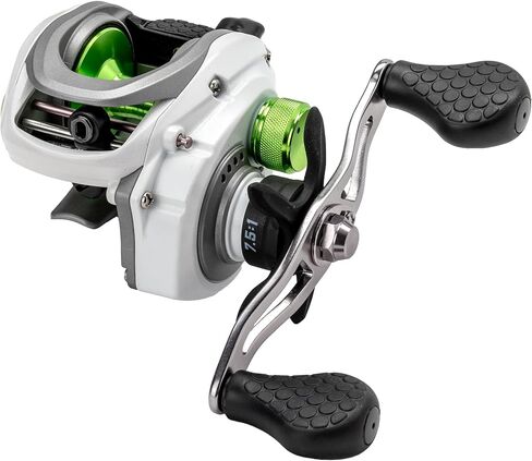 Lew’s MACH 1 SS Baitcast Reel and Fishing Rod Combo, 6-Foot 9-Inch, 1-Piece, Med-Light Power, Fast Action IM7 Rod, 7+1 Bearings, White/Black/Gray/Green in Kuwait