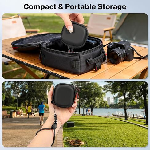 STARTRC VCR Carrying Case for gopro Hero 4K/ Lit Hero Accessories Hard Shell PU Cover Protection Storage MINI Bag Travel Portable Cases with Carabiner Action Camera in Kuwait