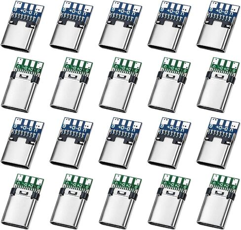 20 قطعة USB 3.1 نوع C موصل 24 دبابيس الذكور والإناث التوصيل محول القابس لوحة دارات مطبوعة وحدة USB C لوحة القطع لنقل كابل سلك خط البيانات in Kuwait