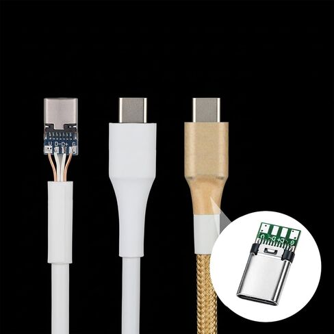 20 قطعة USB 3.1 نوع C موصل 24 دبابيس الذكور والإناث التوصيل محول القابس لوحة دارات مطبوعة وحدة USB C لوحة القطع لنقل كابل سلك خط البيانات in Kuwait