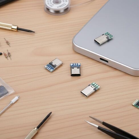 20 قطعة USB 3.1 نوع C موصل 24 دبابيس الذكور والإناث التوصيل محول القابس لوحة دارات مطبوعة وحدة USB C لوحة القطع لنقل كابل سلك خط البيانات in Kuwait