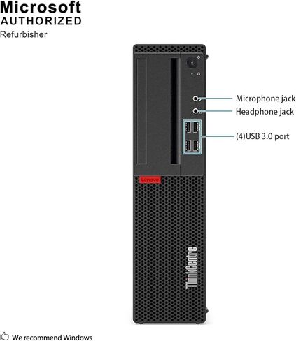 كمبيوتر لينوفو ثينك سنتر M910S SFF، كور i7-6700 - 3.40-4.00 جيجاهيرتز، 256 جيجا اس اس دي، 8 جيجا DDR4، ويندوز 11 برو، واي فاي، BT، لوحة مفاتيح وماوس (متجدد) in Kuwait