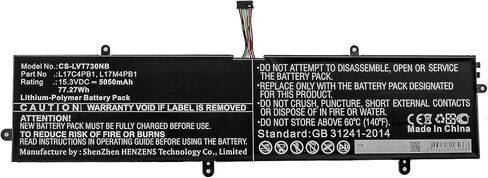 Replacement Battery for Lenov'o 5B10P35082,5B10P35083,5B10P35084,L17C4PB1,L17M4PB1,PN:5B10P35082,5B10P35083,5B10P35084,L17C4PB1,L17M4PB1,5050mAh in Kuwait
