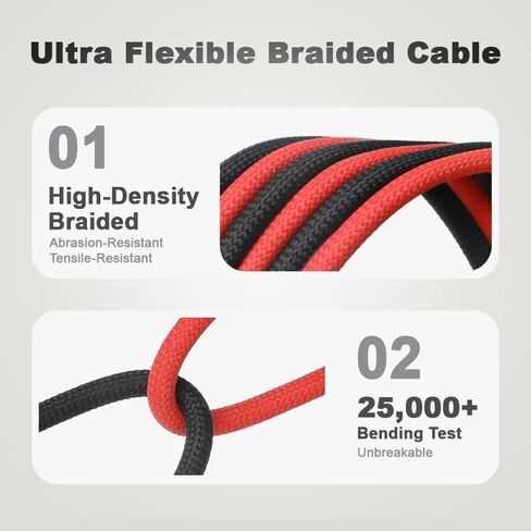 Alvin's Cables Ultra Flexible Hirose 4 Pin Male to DC Right Angle 5.5MM x 2.5MM Braided Power Cable for Blackmagic's cinema camera 4k, for Sound Devices 633|644|688, ZOOM F8 Recorder, 45cm|17.7in, Red in Kuwait