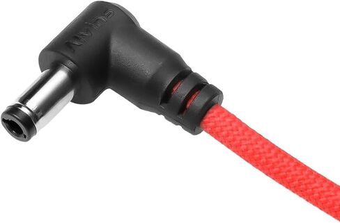 Alvin's Cables Ultra Flexible Hirose 4 Pin Male to DC Right Angle 5.5MM x 2.5MM Braided Power Cable for Blackmagic's cinema camera 4k, for Sound Devices 633|644|688, ZOOM F8 Recorder, 45cm|17.7in, Red in Kuwait