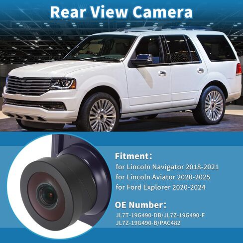 Rear View Camera for Lincoln Navigator 2018-2021 for Aviator 2020-2025 for Ford Explorer 2020-2024 Park Assist Backup Reverse Camera Replace No.JL7T-19G490-DB/JL7Z-19G490-F in Kuwait