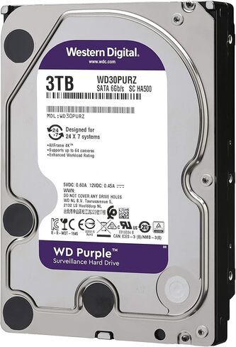 WD Purple 3 TB Surveillance Hard Disk Drive, Intellipower 3.5 Inch SATA 6 Gb/s 64 MB Cache 5400 RPM - FFP Option in Kuwait