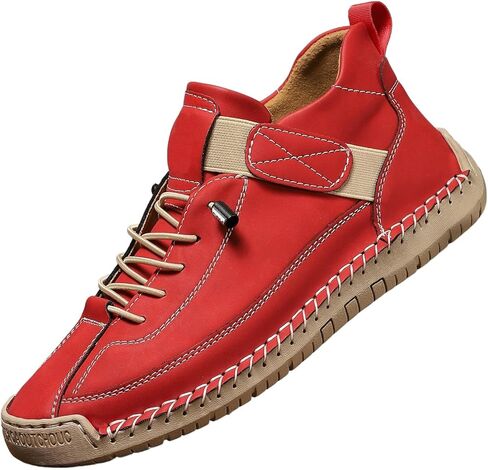 Comfortable Orthopedic Sneakers for Women Men Handmade Leather Comfy Shoes Slip On Adjustable Elastic Band Soft Sloe Shoes Lightweight Arch Support Boots Men for Hiking Camping Driving Running in Kuwait
