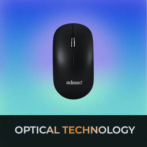 Adesso WKB-1400CB Wireless Keyboard and Mouse Combo with Copilot AI Hotkey, 2.4GHz Low Profile Quiet Switches, 104 Key Full Size, 12 Multimedia Hotkeys, for Windows 11 10 MacOS, Black in Kuwait