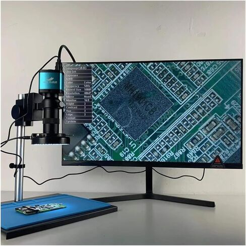 4K Ultra HD 1080P HDMI USB Digital Video Microscope Camera 100X 300X C-Mount Lens Professional Phone PCB Soldering Repair Tools(100X) in Saudi Arabia