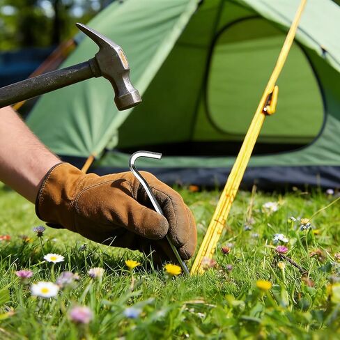 60 حزمة حصص خيمة شديدة التحمل، سمك 6 مم 7 بوصة حصص خيمة معدنية للخارجية، أوتاد خيمة تخييم مجلفنة شديدة التحمل، أوتاد مظلة خالية من الصدأ، أوتاد حديقة للتخييم in Kuwait