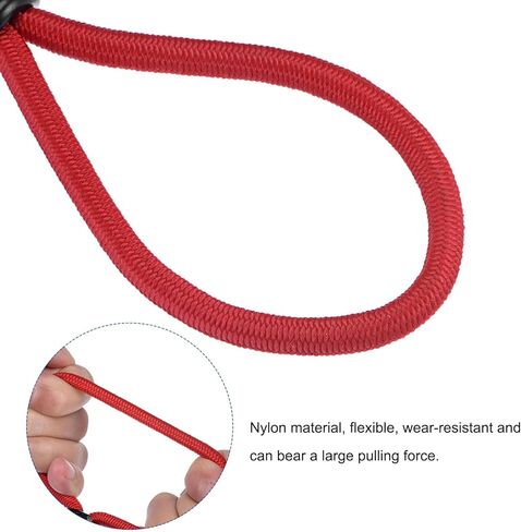 Elastic Cord with Hook 6 Inch Tarp Strap Rope Fixed for Outdoor Camping Tent Canopy Awnings Cover Red in Kuwait