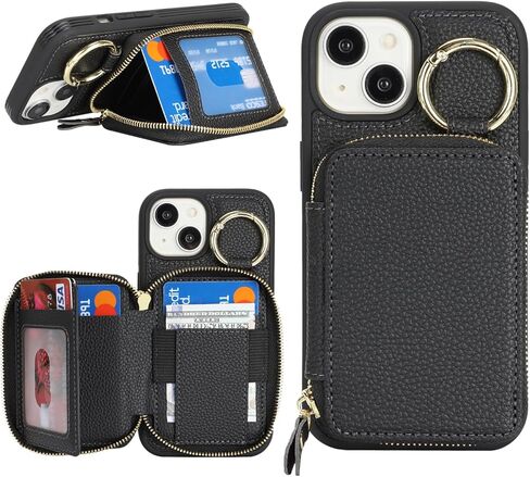 Compatible with iPhone 17 Pro Max Wallet Case with Card Holder,for iPhone 17 Pro Max Phone case Wallet with Zipper with Slot Kickstand Stand Case for Women 5G 6.9 Inch-Orange in Kuwait