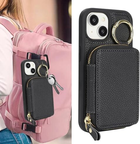 Compatible with iPhone 17 Pro Max Wallet Case with Card Holder,for iPhone 17 Pro Max Phone case Wallet with Zipper with Slot Kickstand Stand Case for Women 5G 6.9 Inch-Orange in Kuwait