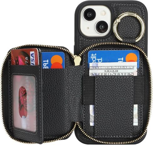 Compatible with iPhone 17 Pro Max Wallet Case with Card Holder,for iPhone 17 Pro Max Phone case Wallet with Zipper with Slot Kickstand Stand Case for Women 5G 6.9 Inch-Orange in Kuwait