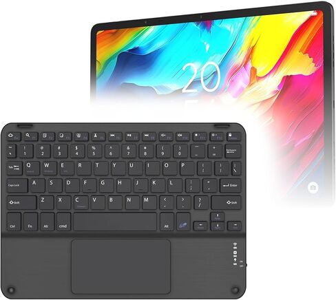 لوحة مفاتيح BoxWave متوافقة مع TCL NxtPaper 14 - لوحة مفاتيح بلوتوث SlimKeys مع لوحة تتبع، لوحة لمس نحيفة محمولة - أسود جيت in Kuwait