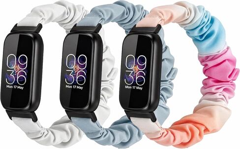 3 عبوات متوافقة مع Fitbit Inspire 3 Band، حزام Scrunchie قابل للتمدد لطيف ومطاط رياضي بديل من القماش القماشي للنساء in Kuwait
