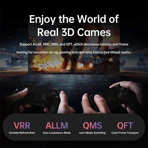 كابل HDMI طويل 8K@60 بطول 5أقدام، سلك HDMI عالي السرعة للألعاب بسرعة 48 جيجابت في الثانية 2.1، موصلات مضفرة من النايلون والذهبي للتلفزيون/الكمبيوتر المحمول/الشاشة/PS-5/X-box/جهاز العرض/الترفيه/نظام الصوت والمزيد، رمادي in Kuwait