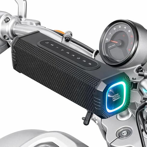 KEMIMOTO Motorcycle Speakers Bluetooth-Compatible Sound Bar, Handlebar Speaker with RGB Lights, IP66 Waterproof Motorcycle Audio System, Loud Stereo Bass for Highway Riding in Kuwait