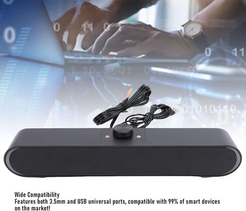 مكبر صوت للكمبيوتر من Tyenaza، مكبر صوت USB مدمج ثلاثي الأبعاد مع أضواء محيطة ومقبس 3.5 ملم للكمبيوتر المحمول in Kuwait