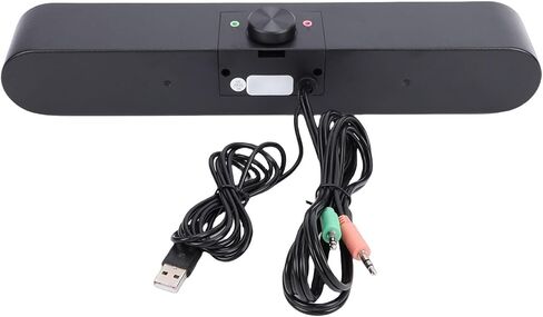 مكبر صوت للكمبيوتر من Tyenaza، مكبر صوت USB مدمج ثلاثي الأبعاد مع أضواء محيطة ومقبس 3.5 ملم للكمبيوتر المحمول in Kuwait