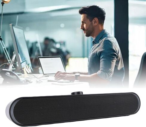 مكبر صوت للكمبيوتر من Tyenaza، مكبر صوت USB مدمج ثلاثي الأبعاد مع أضواء محيطة ومقبس 3.5 ملم للكمبيوتر المحمول in Kuwait