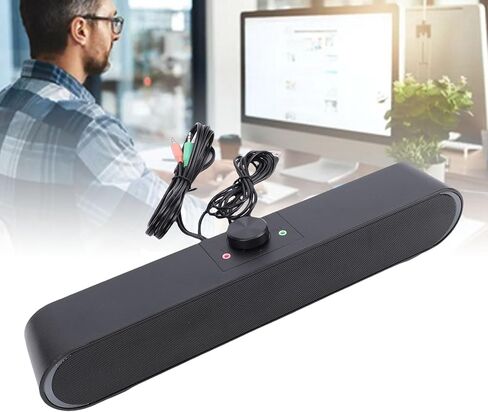 مكبر صوت للكمبيوتر من Tyenaza، مكبر صوت USB مدمج ثلاثي الأبعاد مع أضواء محيطة ومقبس 3.5 ملم للكمبيوتر المحمول in Kuwait