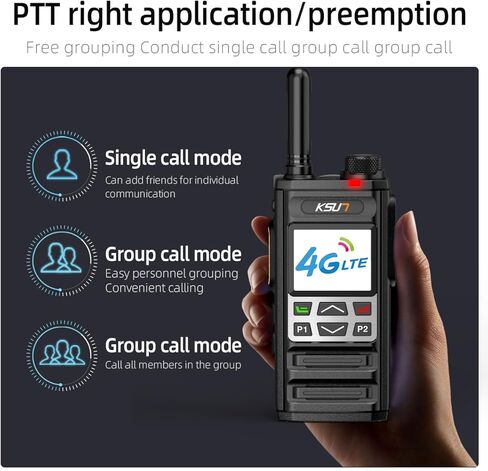 KSUN ZL35 4G شبكة راديو واي فاي لاسلكي تخاطب طويل المدى مع نقطة اتصال بلوتوث متوافقة مع LTE/PoC راديو ثنائي الاتجاه لنظام Android 8.1 راديو الاتصال الداخلي بالضغط والتحدث in Kuwait