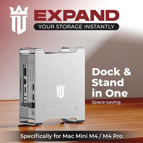 NEMAC 908 USB C Hub Stand with M.2 NVME SSD Slot Enclosure for Mac mini M4/M4 Pro, Stand Type-C Docking Station SSD Case, 2xUSB3.2 Gen2, 2xUSB2.0, SD4.0/TF4.0 in Kuwait