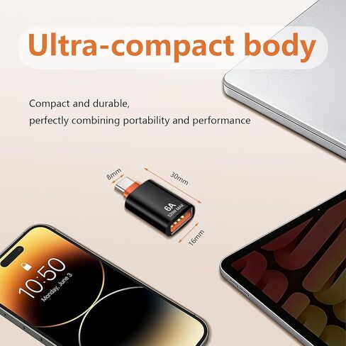 12 حزمة محول USB C إلى USB3.1 بسرعة 10 جيجابت في الثانية/120 وات، محول من النوع C ذكر إلى USB أنثى للهواتف الذكية والكمبيوتر الشخصي والكمبيوتر المحمول والكمبيوتر اللوحي ولوحة المفاتيح (أسود، 12 حزمة) in Kuwait