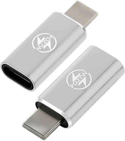 2 حزمة محول USB C من النوع C، 27 وات يدعم الشحن السريع ومزامنة البيانات، محول كابل USB من النوع C أنثى إلى USB-L ذكر لهاتف iPhone 14/13/12/Pro/Max/iPad/لأجهزة Airpods، وليس للصوت/OTG، فضي in Kuwait