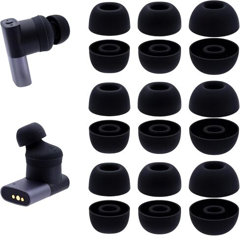 Klowcok Replacement Ear Tips for Status Pro X/Between 3ANC / Audio Between Pro Earbuds, Soft Silicone Tips 9 Pairs (S/M/L) (Black) in Kuwait