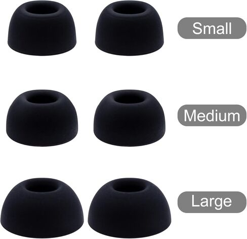 Klowcok Replacement Ear Tips for Status Pro X/Between 3ANC / Audio Between Pro Earbuds, Soft Silicone Tips 9 Pairs (S/M/L) (Black) in Kuwait