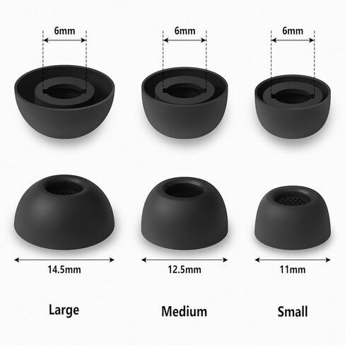 Geiomoo Silicone Ear Tips for Samsung Galaxy Buds 3 FE, Replacement Eartips Earbuds Earpads (Black,L/M/S) in Kuwait