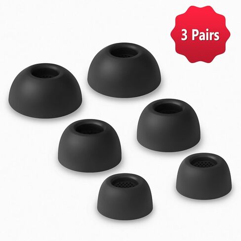 Geiomoo Silicone Ear Tips for Samsung Galaxy Buds 3 FE, Replacement Eartips Earbuds Earpads (Black,L/M/S) in Kuwait