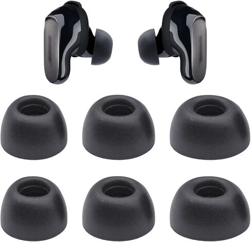 Replacement Ear Tips for Bose New QuietComfort Ultra Earbuds (2nd Gen) Wireless Earbuds, Memory Foam Tips 3 Pairs (S/M/L) Black in Kuwait