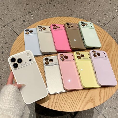 جراب حماية كريستالي للكاميرا بلون ثابت متوافق مع حافظة iPhone (وردي، iPhone 17 Pro Max) in Kuwait