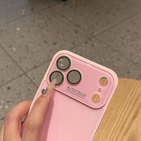 جراب حماية كريستالي للكاميرا بلون ثابت متوافق مع حافظة iPhone (وردي، iPhone 17 Pro Max) in Kuwait