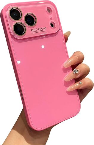جراب حماية كريستالي للكاميرا بلون ثابت متوافق مع حافظة iPhone (وردي، iPhone 17 Pro Max) in Kuwait