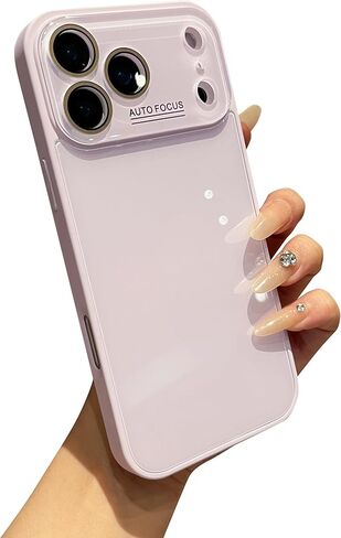 جراب حماية كريستالي للكاميرا بلون ثابت متوافق مع حافظة iPhone (وردي، iPhone 17 Pro Max) in Kuwait