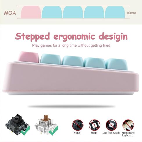 PBT Keycaps 132 Keys MOA Keycaps، مجموعة أغطية مفاتيح لطيفة بالفراولة الكريمية صبغ التسامي مخصصة للوحة المفاتيح الميكانيكية Cherry Gateron MX Swithes in Kuwait