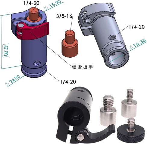 Boom Pole Quick Release System for Magic Legs Fixed Monitor, LED Light Quick Replacement with 3/8" 1/4" Screw in Kuwait