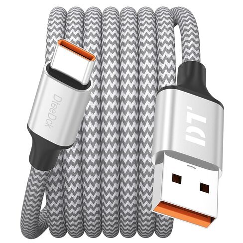 USB C Cable 15 ft Extra Long, USB A to USB C 18W Fast Charging Cables, 480Mbps Speed C Port Charger Braided Cord for iPhone 17/16/15 Galaxy S25-S20 iPads Tablets Security Camera Xbox PS5 Controller in Kuwait
