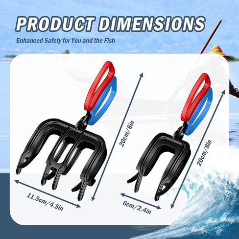 4 Packs 2/3 Claw Fish Gripper, Fish Grabber, Metal Fishing Pliers, Fish Grip Tackle Holder, Multifunctional Fishing Control Clamp, Forceps for Grip Most Freshwater in Kuwait