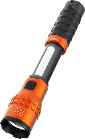 NEBO SLYDE King 2K Flashlight | Powerful 2000 Lumen LED Flashlight & 500 Lumen COB Work Light, USB-C Rechargeable, IPX7 Waterproof, Magnetic Base, Zoomable, Versatile Tactical Handheld Light - Orange in Kuwait