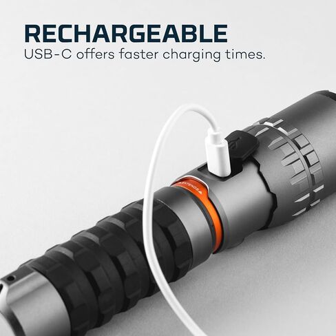 NEBO SLYDE King 2K Flashlight | Powerful 2000 Lumen LED Flashlight & 500 Lumen COB Work Light, USB-C Rechargeable, IPX7 Waterproof, Magnetic Base, Zoomable, Versatile Tactical Handheld Light - Orange in Kuwait