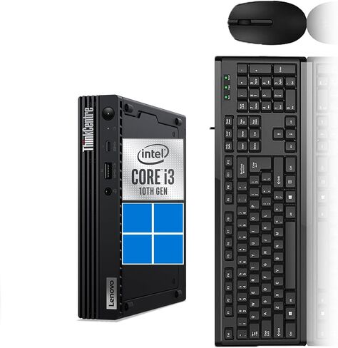 كمبيوتر لينوفو ثينك سنتر M70q صغير الحجم، كمبيوتر مكتبي صغير، انتل كور i3-10100T يصل إلى 3.8 جيجا هرتز، ذاكرة وصول عشوائي 16 جيجا، 256 جيجا اس اس دي، HDMI، منفذ عرض، لوحة مفاتيح وماوس ويندوز 11 برو (متجدد) in Kuwait