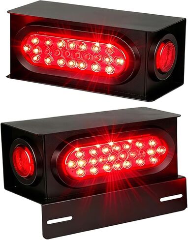 مربعات ضوء المقطورة ، وأضواء ذيل بيضاوية 6 بوصة (24 LED) و 2 بوصة تتخلى العلامة الجانبية (9 LED) ، مجموعة مصابيح مقطورة القوارب مع الفرامل ، ذيل ، ضوء الإشارة ، تشمل موصلات سلك Gromsets 2pcs in Kuwait