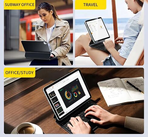Magic Keyboard Case for iPad mini 7 (A17 Pro)/Mini 6, Magnetic Floating Cantilever Stand with Trackpad Backlit Keyboard Case for iPad mini 7th(2024)/6th (2021) Generation，Black in Kuwait