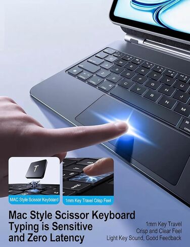 Magic Keyboard Case for iPad mini 7 (A17 Pro)/Mini 6, Magnetic Floating Cantilever Stand with Trackpad Backlit Keyboard Case for iPad mini 7th(2024)/6th (2021) Generation，Black in Kuwait